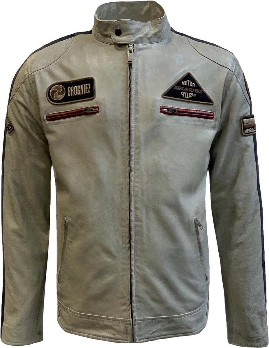 Heren leren bikerjack -Pablo - S
