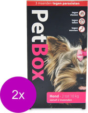 Petbox Hond Vlo. Teek & Worm - Anti vlo - teek- worm - 2 x Small 2-10 Kg