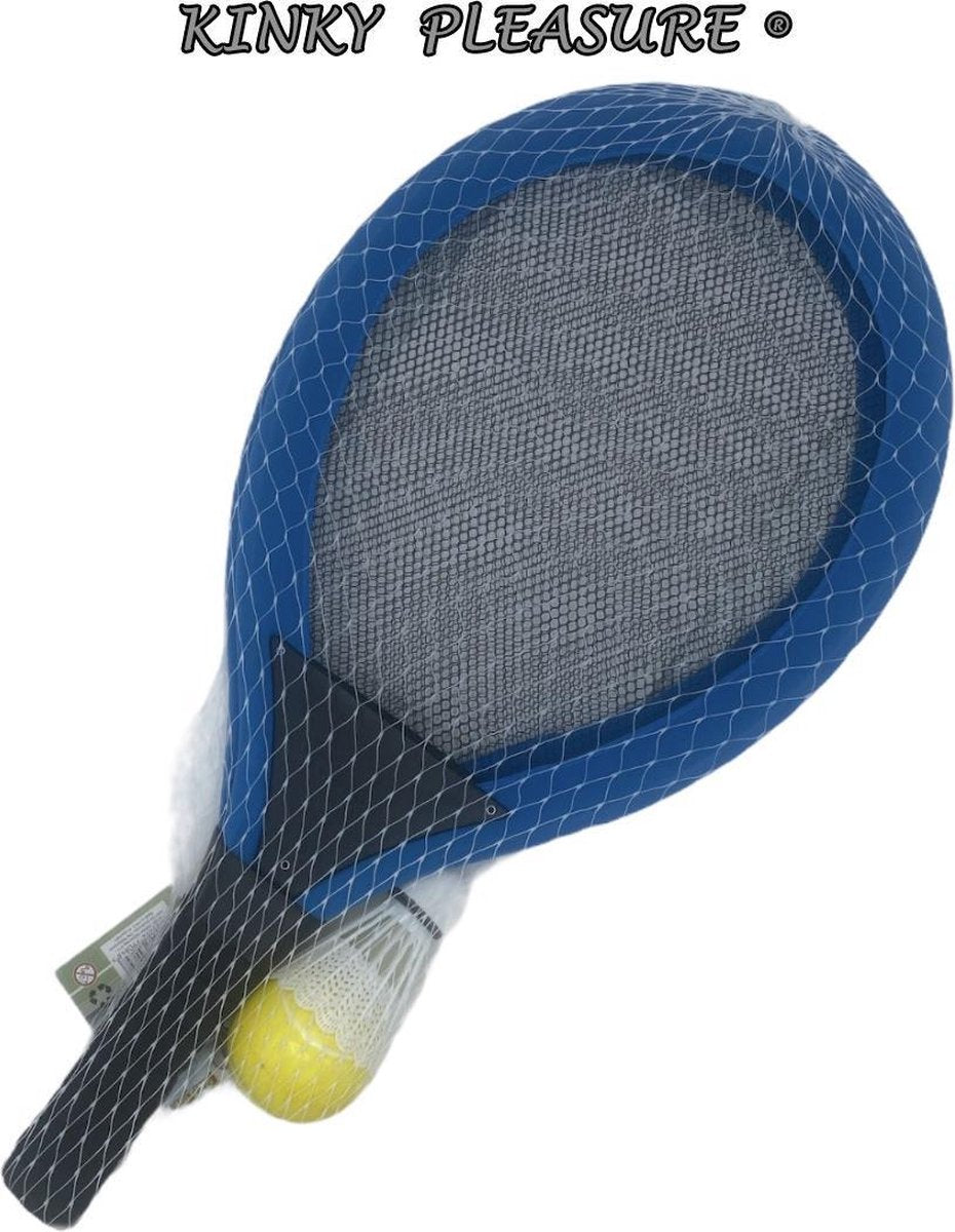Kinky Pleasure - Racket XL - Tennis Set XL - Kinder Tennis Set - Backminton Kit - Blauw