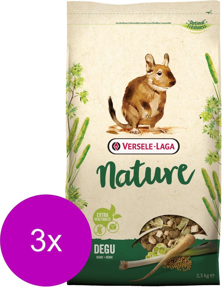 Versele-Laga Nature Degu - Degoevoer - 3 x 2.3 kg