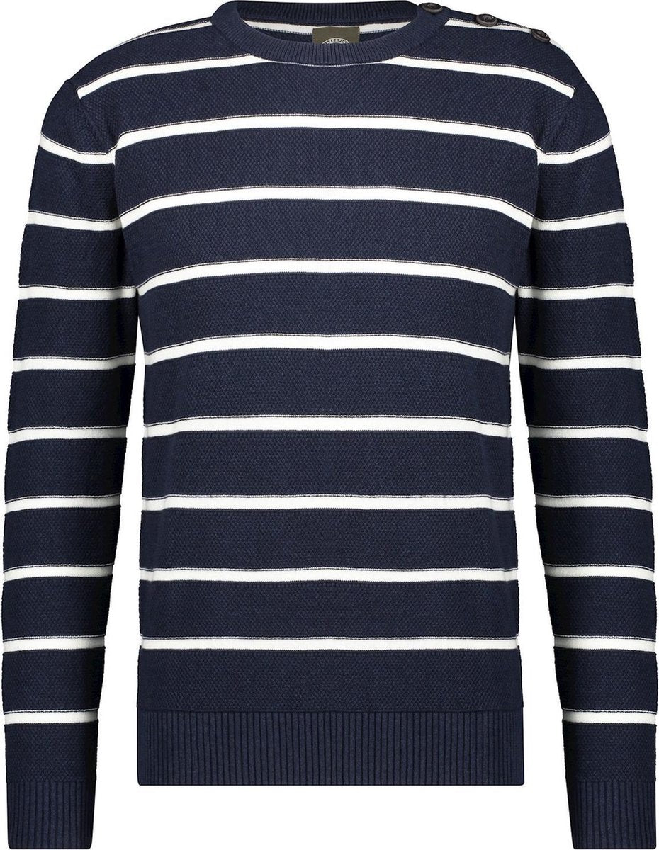 Haze&Finn Pullover Streep Navy/Wit (MU15-0201 - Navy-BlancdeBlanc)