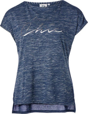 Dames shirt hibiscus Marine | Maat XL