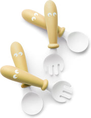 BABYBJÖRN Babylepel en Vork 4-delig - Pastelgeel