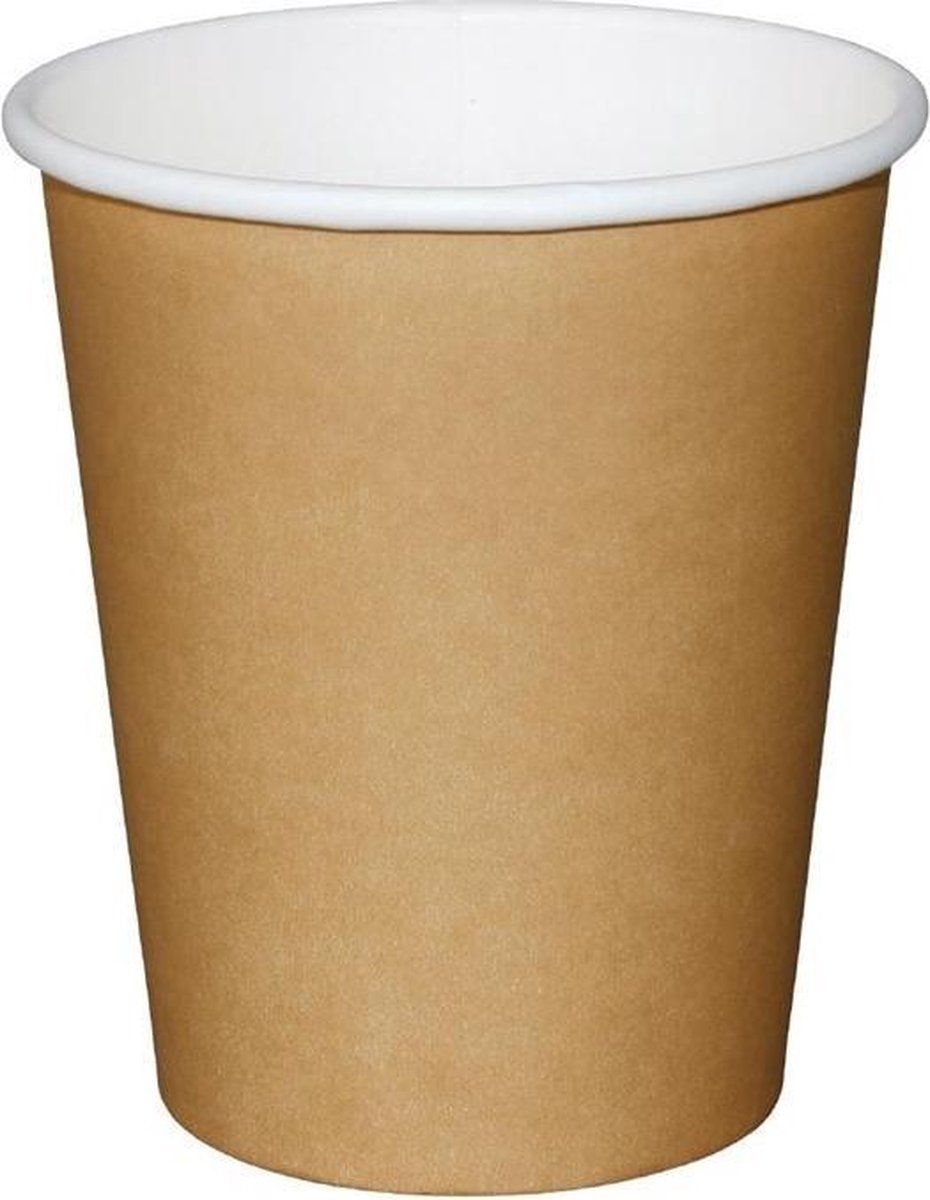 Hot cup enkelwandig Kraft lichtbruin 24cl (Box 1000)