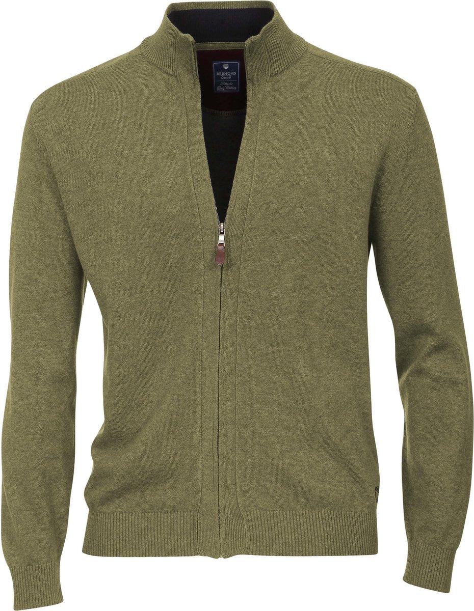 Redmond heren vest katoen - olijfgroen melange -  Maat: 3XL