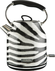 Bourgini Zebra Waterkoker - Zebraprint - 1.7L - design - retro