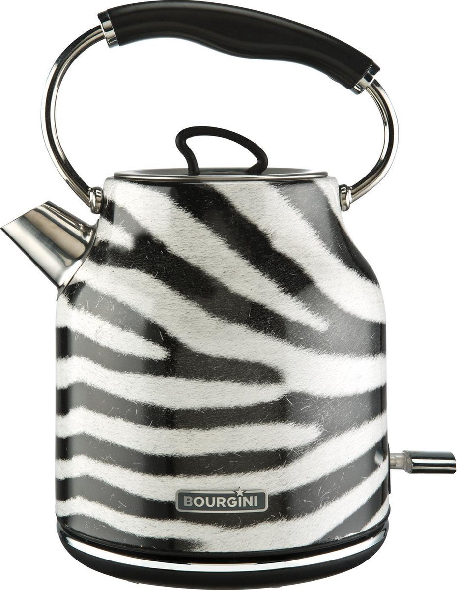 Bourgini Zebra Waterkoker - Zebraprint - 1.7L - design - retro