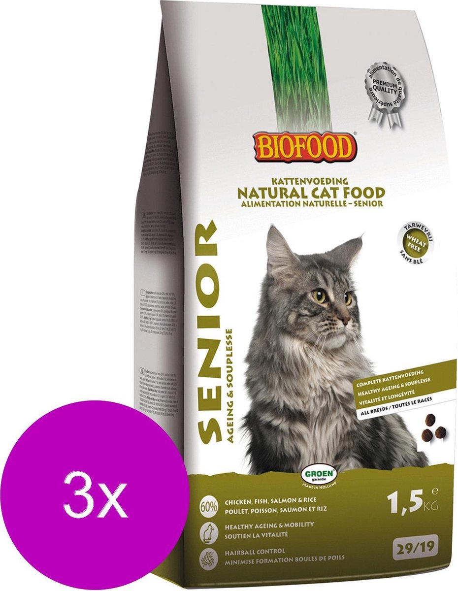 Biofood Ncf Senior Ageing - Kattenvoer - 3 x 1.5 kg