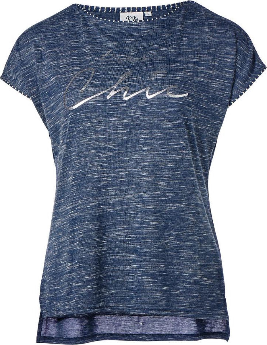 Dames shirt hibiscus Marine | Maat 2XL