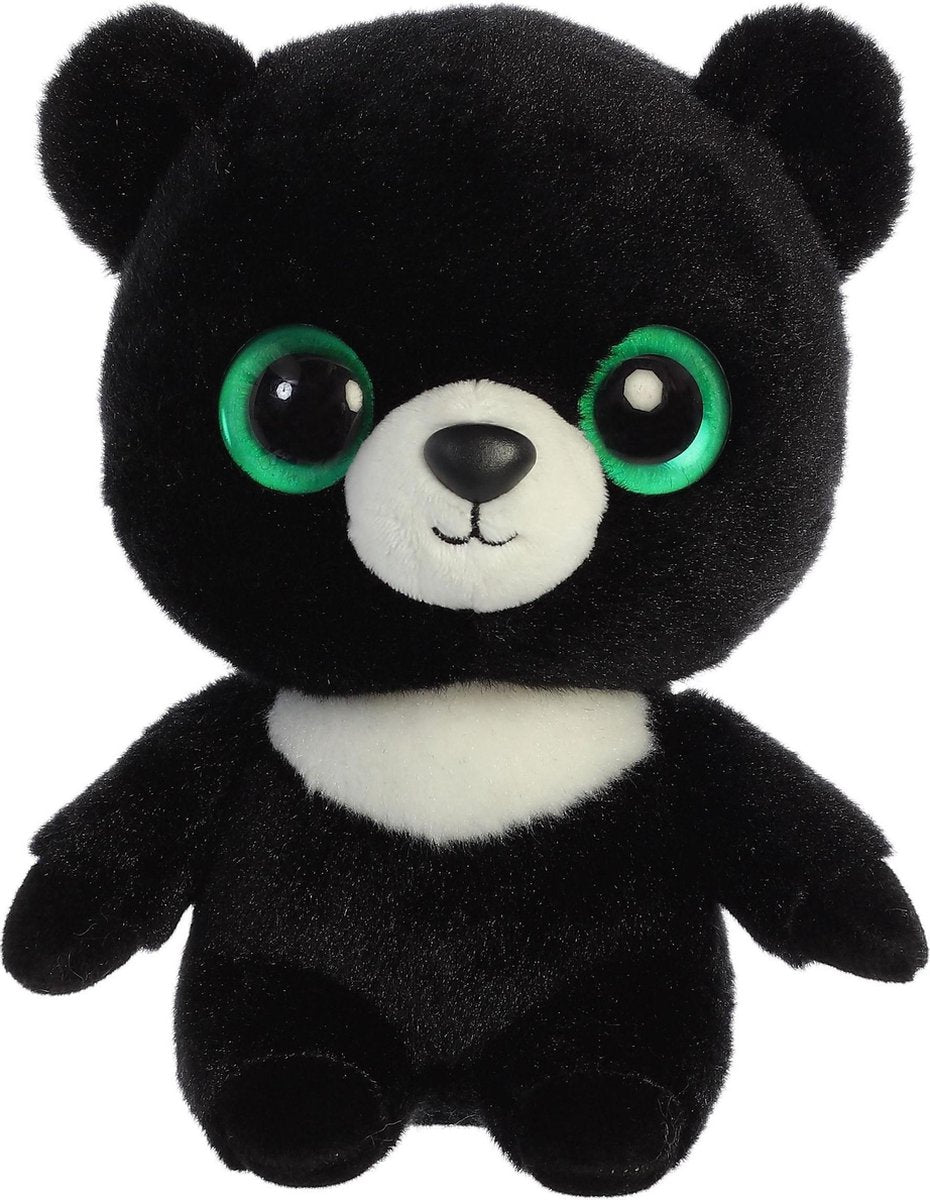 Pluche zwarte beer knuffel van 20 cm - kinder speelgoed knuffels