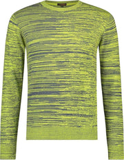 Haze&Finn Pullover Ronde Hals Streep Navy Blauw (MU14-0212 - LimePunch-TwilightBlue)