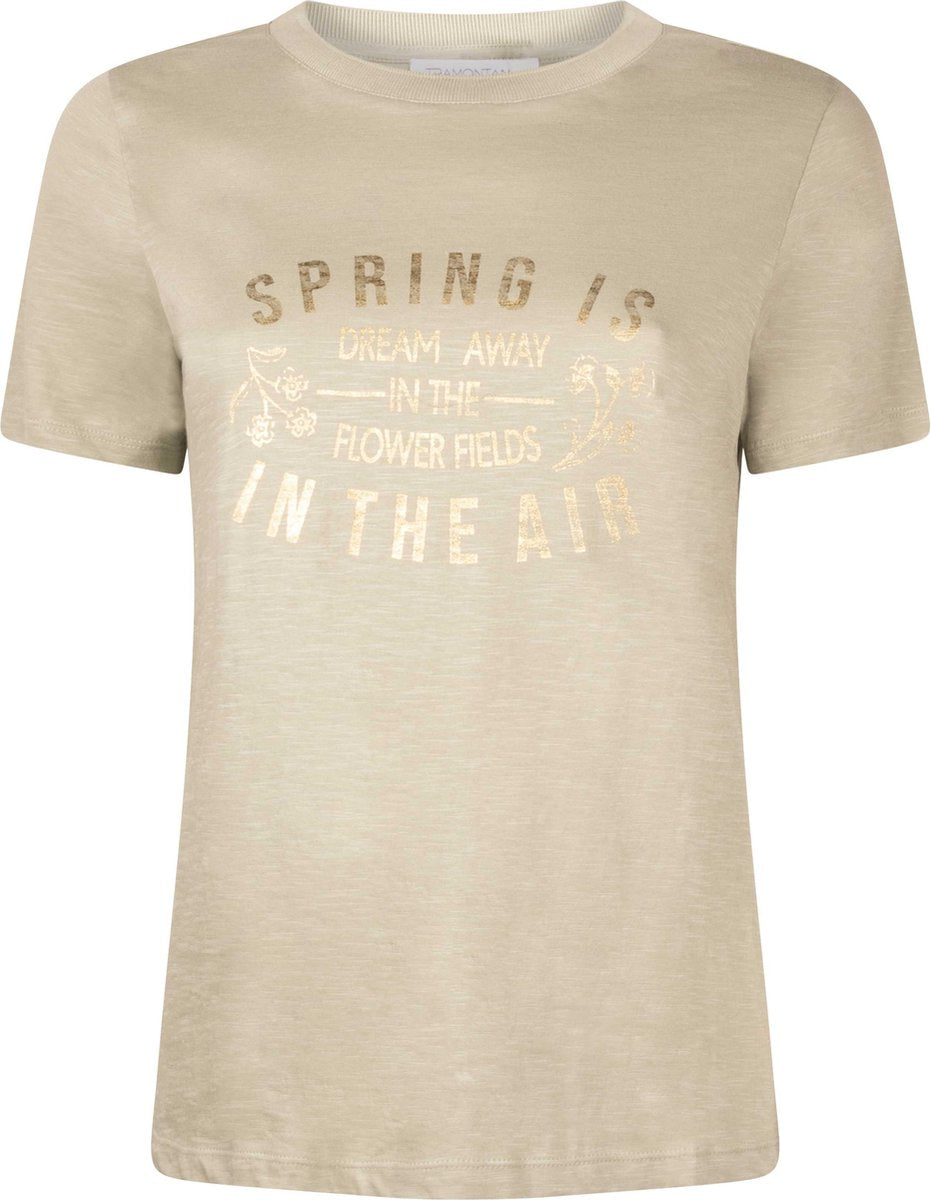 Tramontana | T-Shirt met Tekst Opdruk | Off White | Maat XS