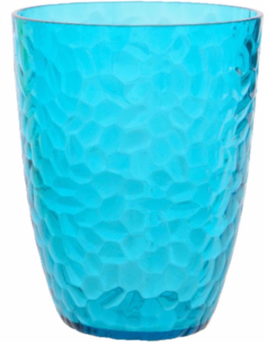 8x stuks kunststof bekers blauw 20 cl - Campingservies drinkbekers herbruikbaar