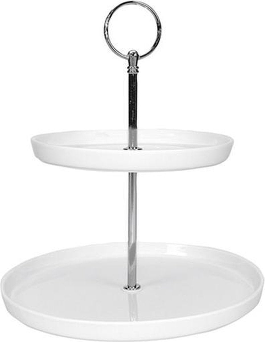 Gusta Etagere 2 laags wit chroom handvat