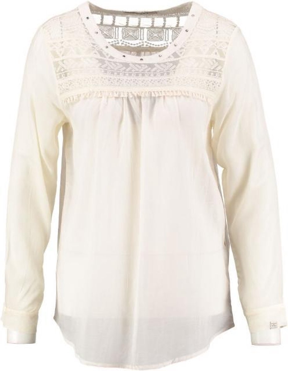 10 feet crème blouse met kant en studs - Maat M
