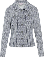 Cassis - Jasje met tweekleurige grafische print - Marineblauw