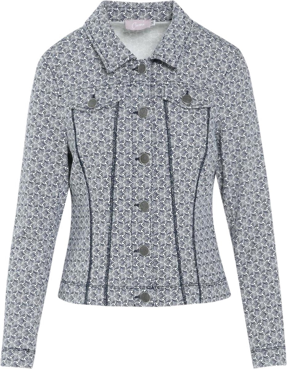 Cassis - Jasje met tweekleurige grafische print - Marineblauw
