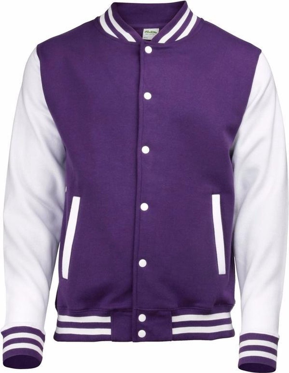 Paars met wit college jacket voor heren XL (44/54)