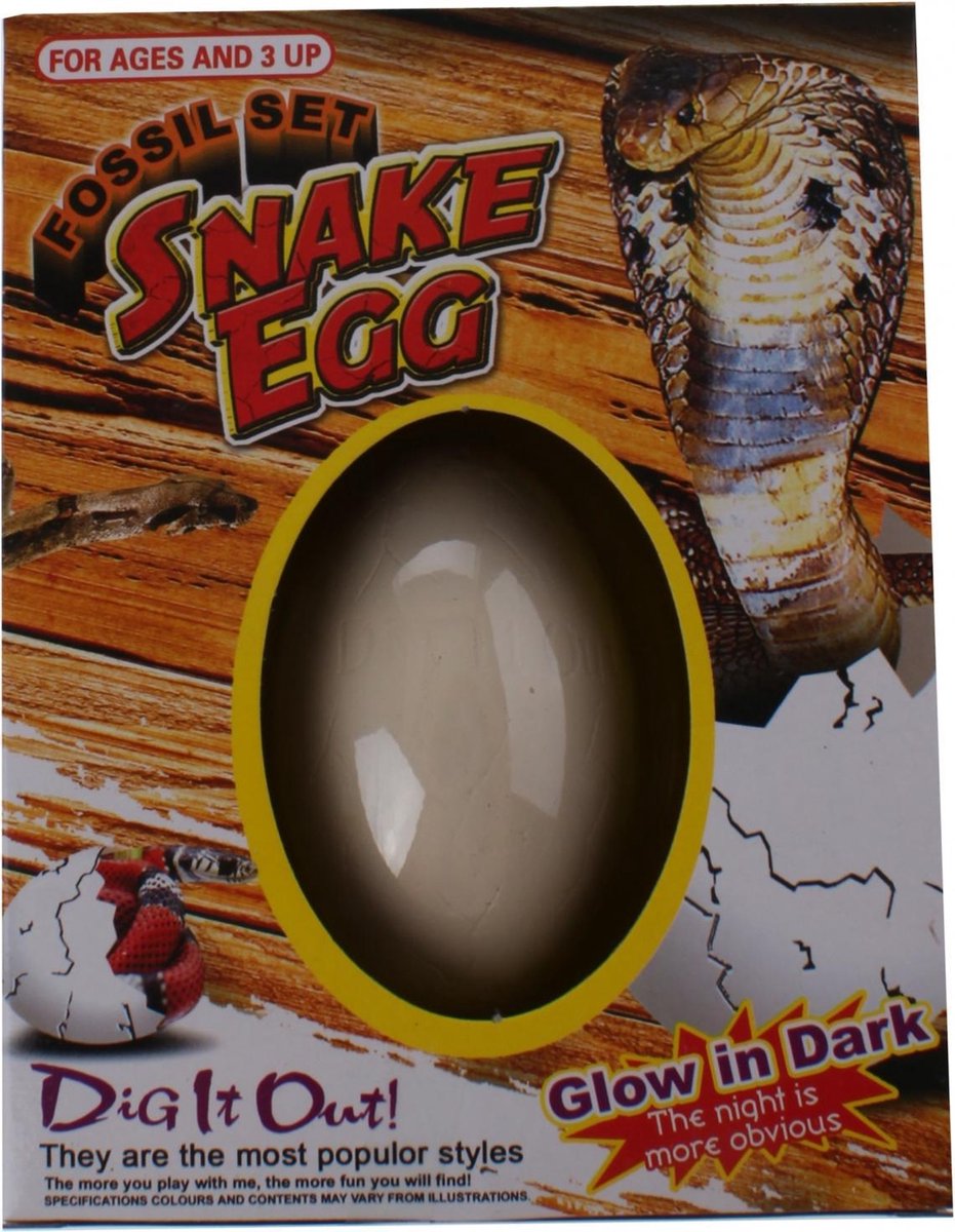 Jonotoys Uithak-ei Met Glow In The Dark Slang 8 Cm
