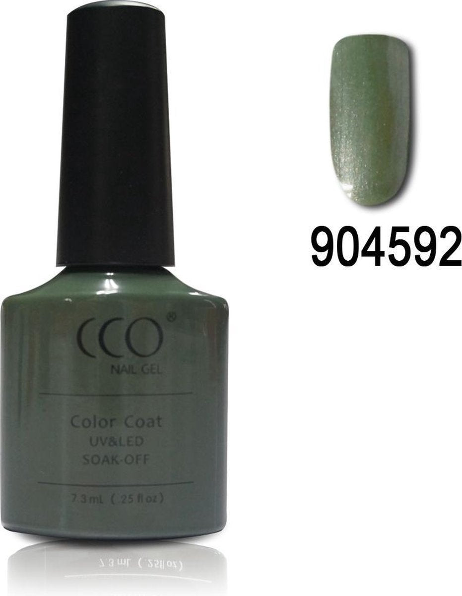 Cco Shellac-Frosted Glen-Mosgroen Met Een Subtiele Shimmer- Gel Nagellak