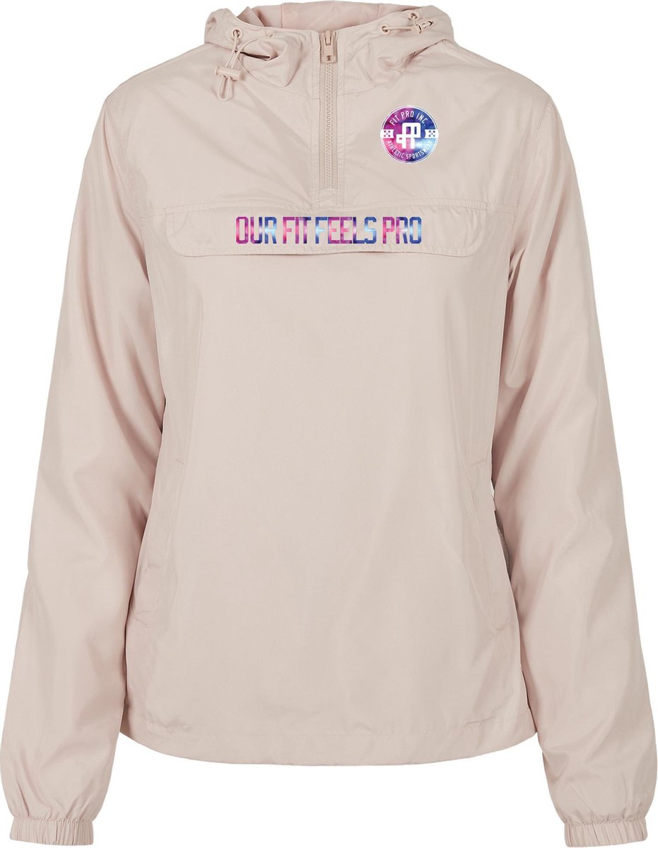 FitProWear Pullover Jas Dames - Roze - Maat XL - Pull Over Jas - Dames Jas - Sportieve jas - Jas Polyester - 100% Polyester - Jacket - Pullover Jacket - Roze jas - Zomerjas - Tussenjas - Lichtgewicht jas dames