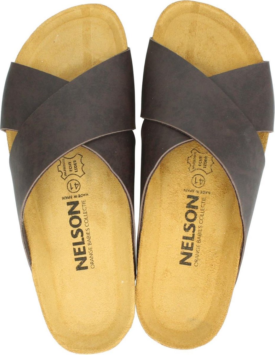 Nelson heren slipper - Bruin - Maat 43