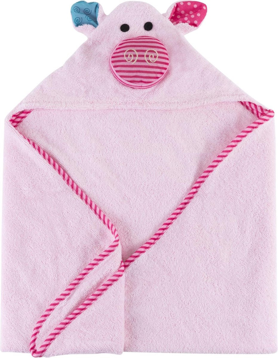 Zoocchini baby badcape Pinky the Piglet roze