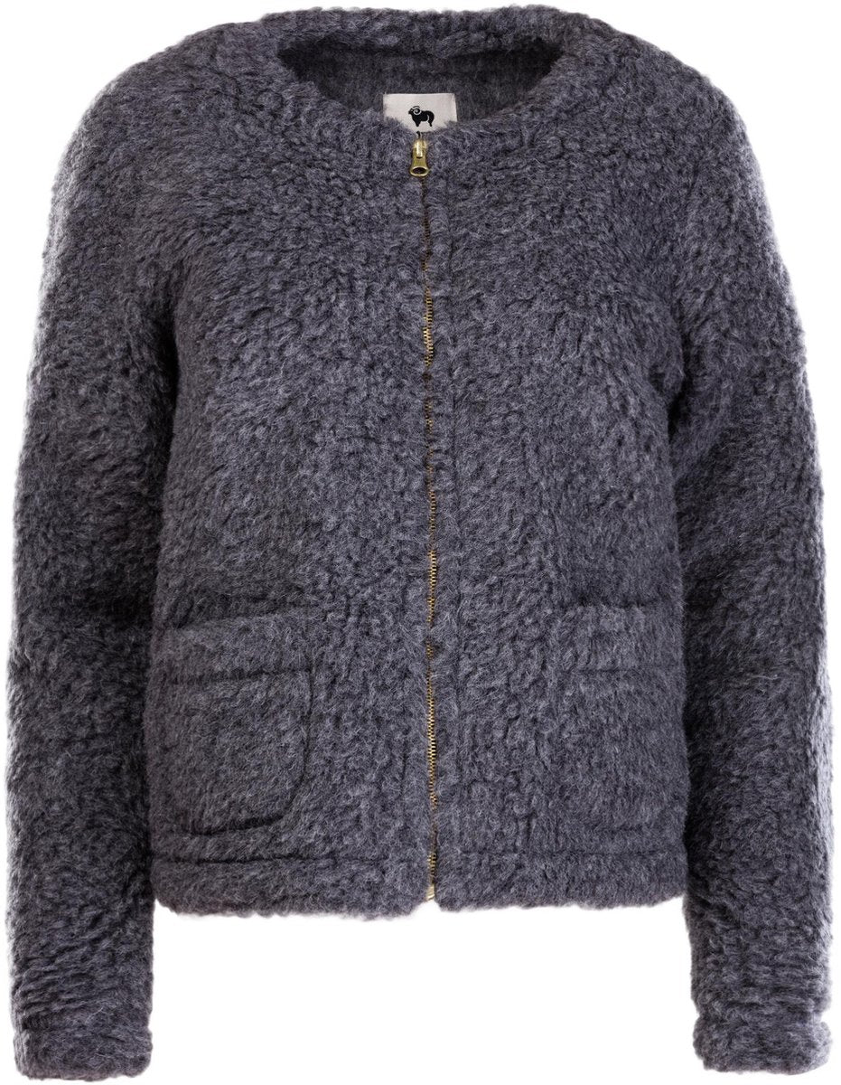 Alwero Vest "Chanelly antraciet" 100% wol - M