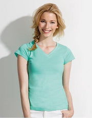 Dames t-shirt  V-hals mint groen 36 (S)
