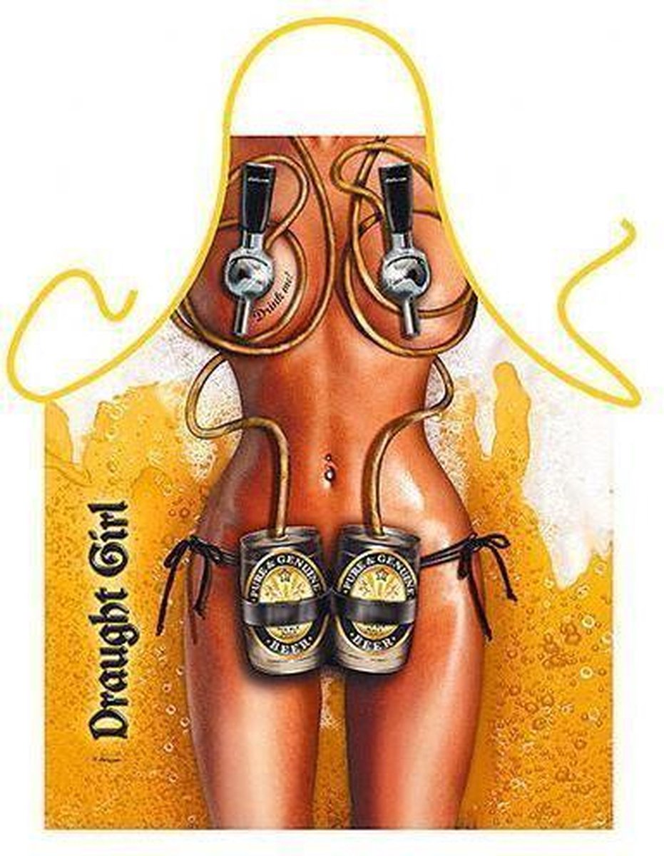 Benza Schort Draught Girl - Sexy/Leuke/Grappige/Mooie Keukenschort