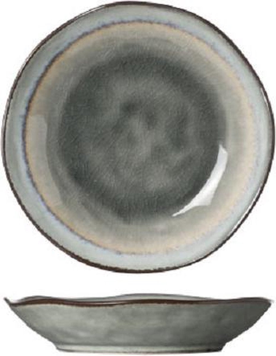 Pollux - Bordje - Groen - D15.5xh3cm -  Keramiek - (set van 6)