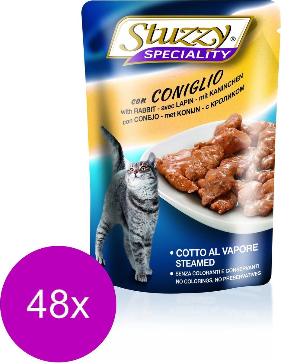 Stuzzy Pouch Adult 100 g - Kattenvoer - 48 x Konijn