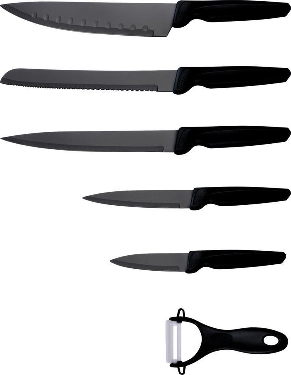 YILTEX – Messenset – Set van 6 st – Zwart