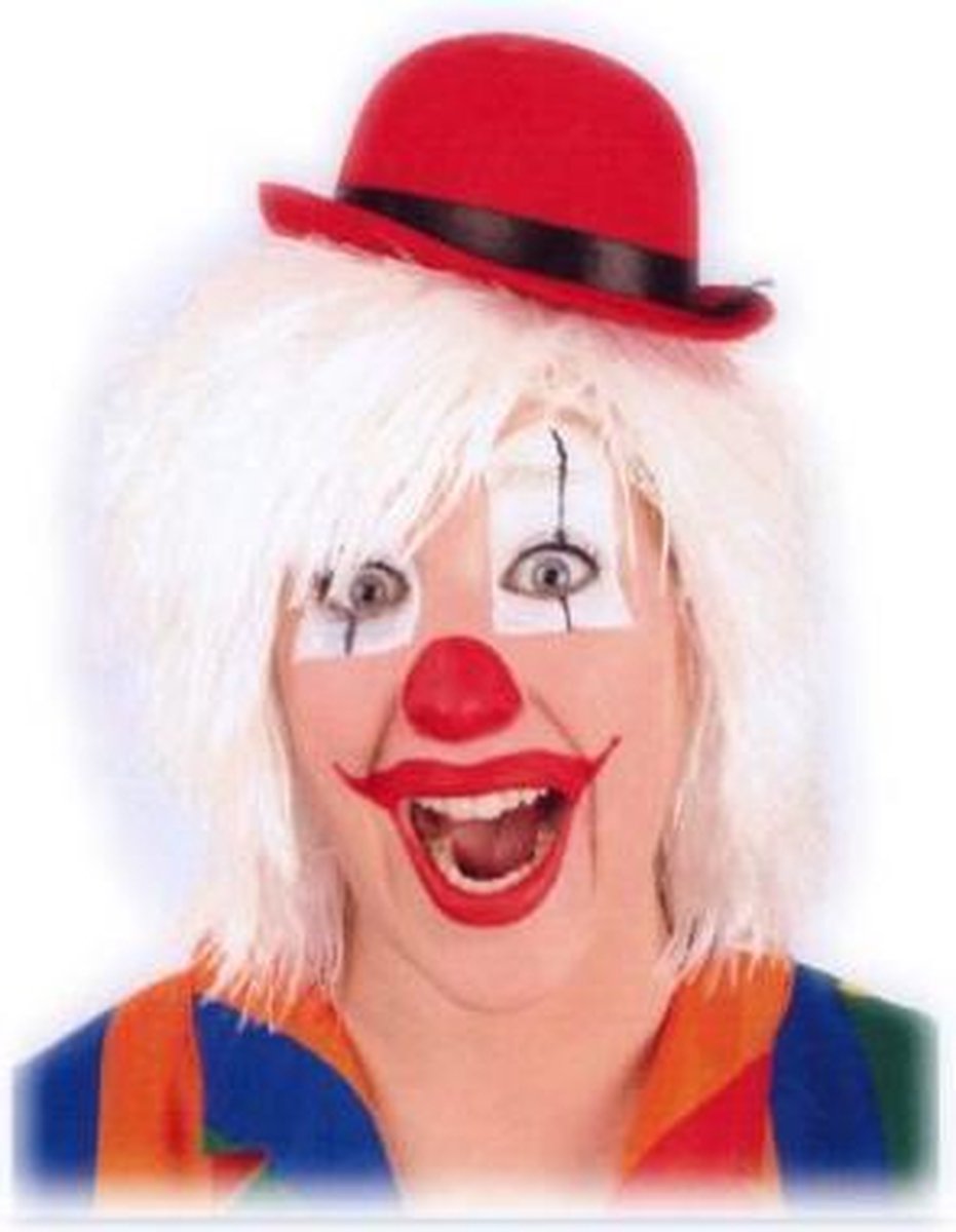 Clowns pruik wit