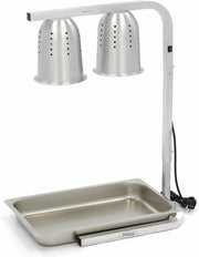 Warmhoudlamp Dubbel - Aluminium - met 1/1 GN Bak + 2 x 275W Lamp - Verstelbare Hoogte - Horeca Warmhoudbrug / Warmtelamp - Maxima