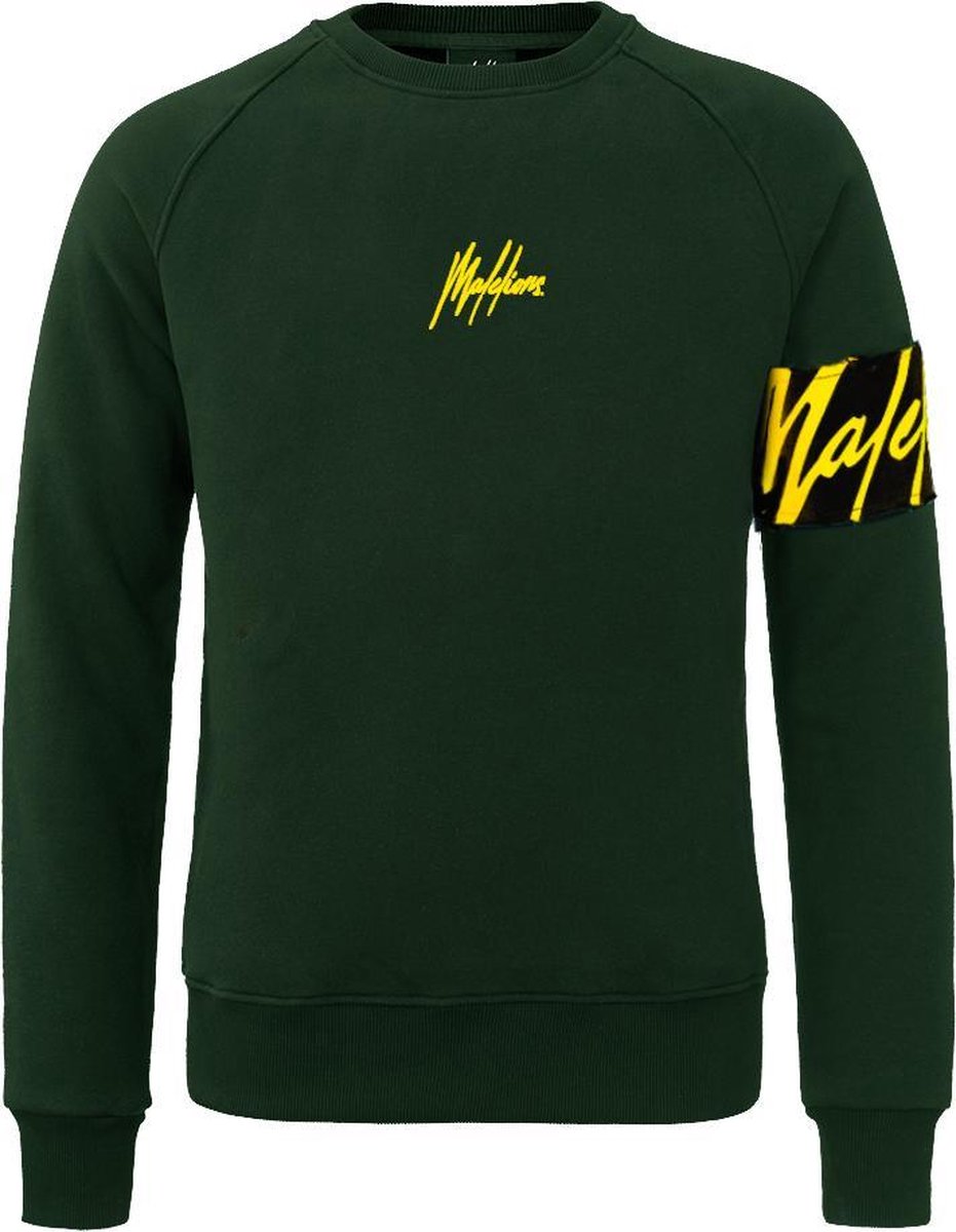 Malelions Crewneck Captain - Army/Yellow - XXS