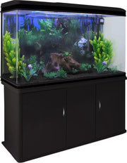 Aquarium Fish Tank & Cabinet with Complete Starter Kit - Black Tank & Black Gravel