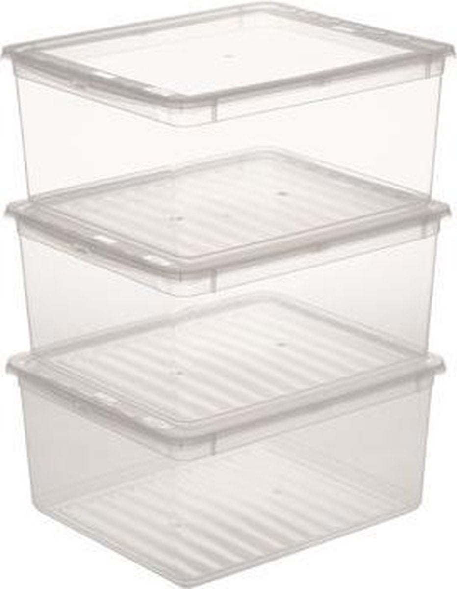 CLEARBOX 39X34X18 -18  L BEA TRANSPARANT SET 3 KEEEPER 30031