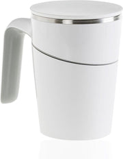 BiggMug Vacuum Reisbeker | Blanchekleur | Speciaal ontwerp | voor warme en koude dranken | 470 ml | Vacuümdecimaal | Handvat ontwerp | Makkelijk schoon te maken
