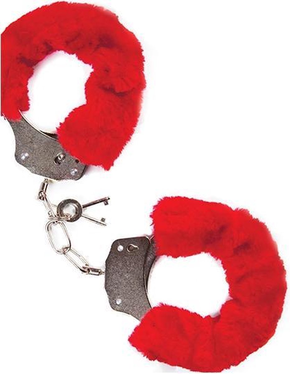Mai No 38 Handboeien met pluche  - Rood