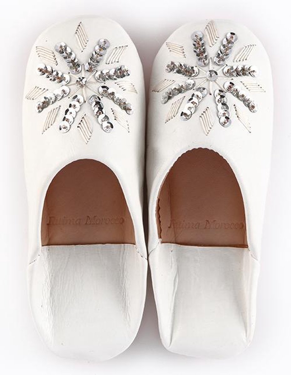 Fatimamorocco.nl  Kids’ sequin babouche White L (29-31)