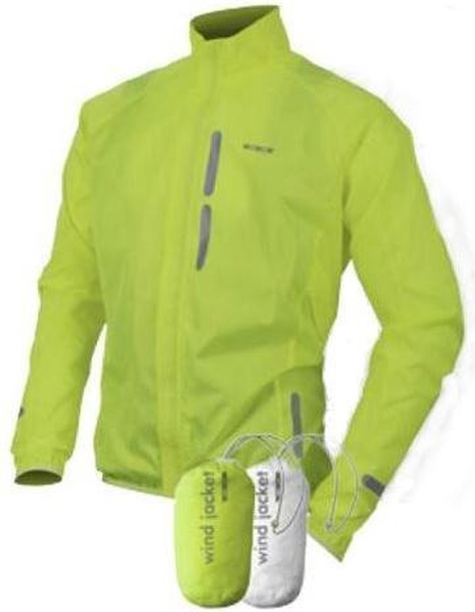 Wowow Bike Wind Fietsjas - Maat XL  - Unisex - geel/zilver