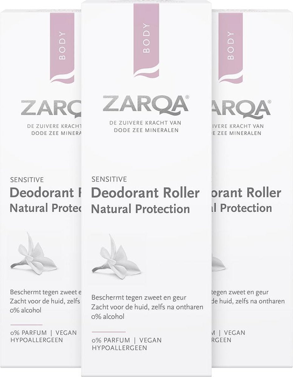 3x Zarqa Deodorant Roller Sensitive 50 ml