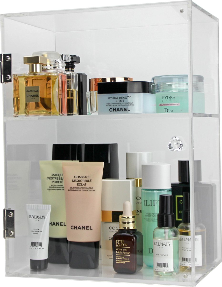 Make up organizer Febe | Transparant| Beauty Box | Cosmetica Organizer |opbergdoos | Make up organizer | Beautybox | Vitrine boxje | Glazen box |Makeup organizer |Beauty organizer | Makeupbox| Storage box |Make-uporganizer| Parfumbox |Parfumorganizer