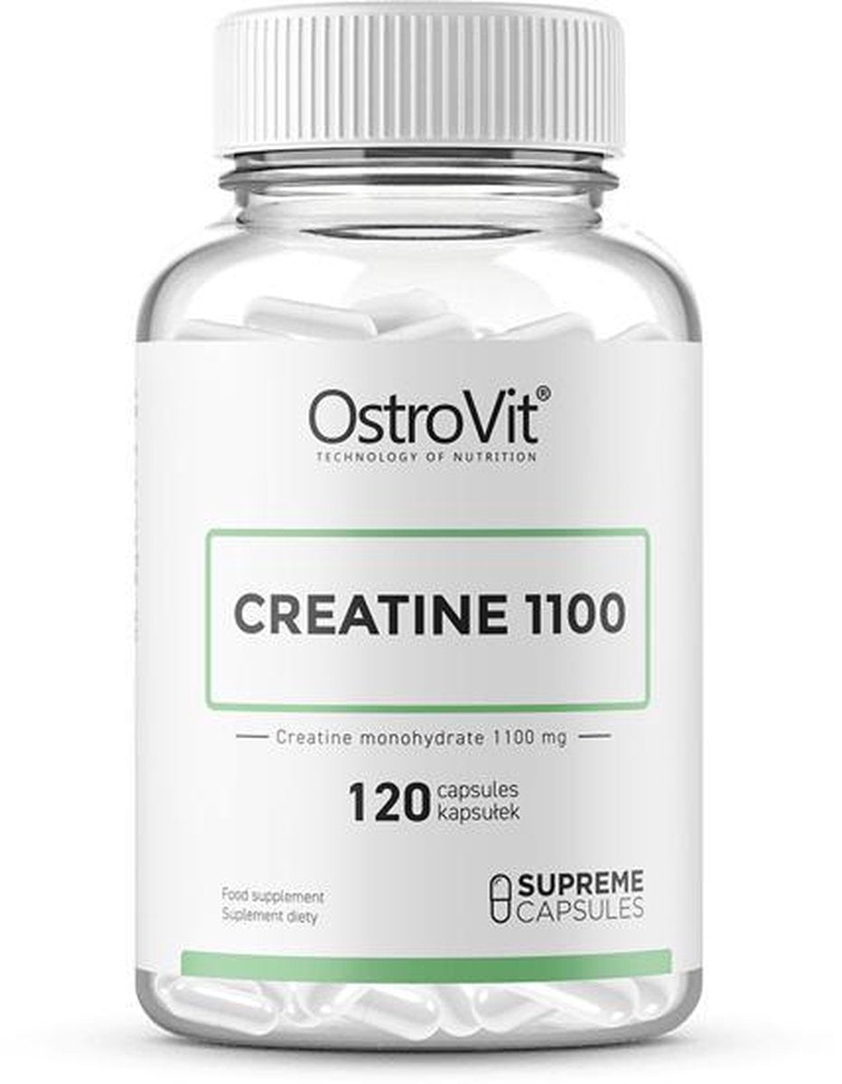 Creatine Monohydrate 1100mg 120 Capsules Ostrovit + GRATIS Pill Box