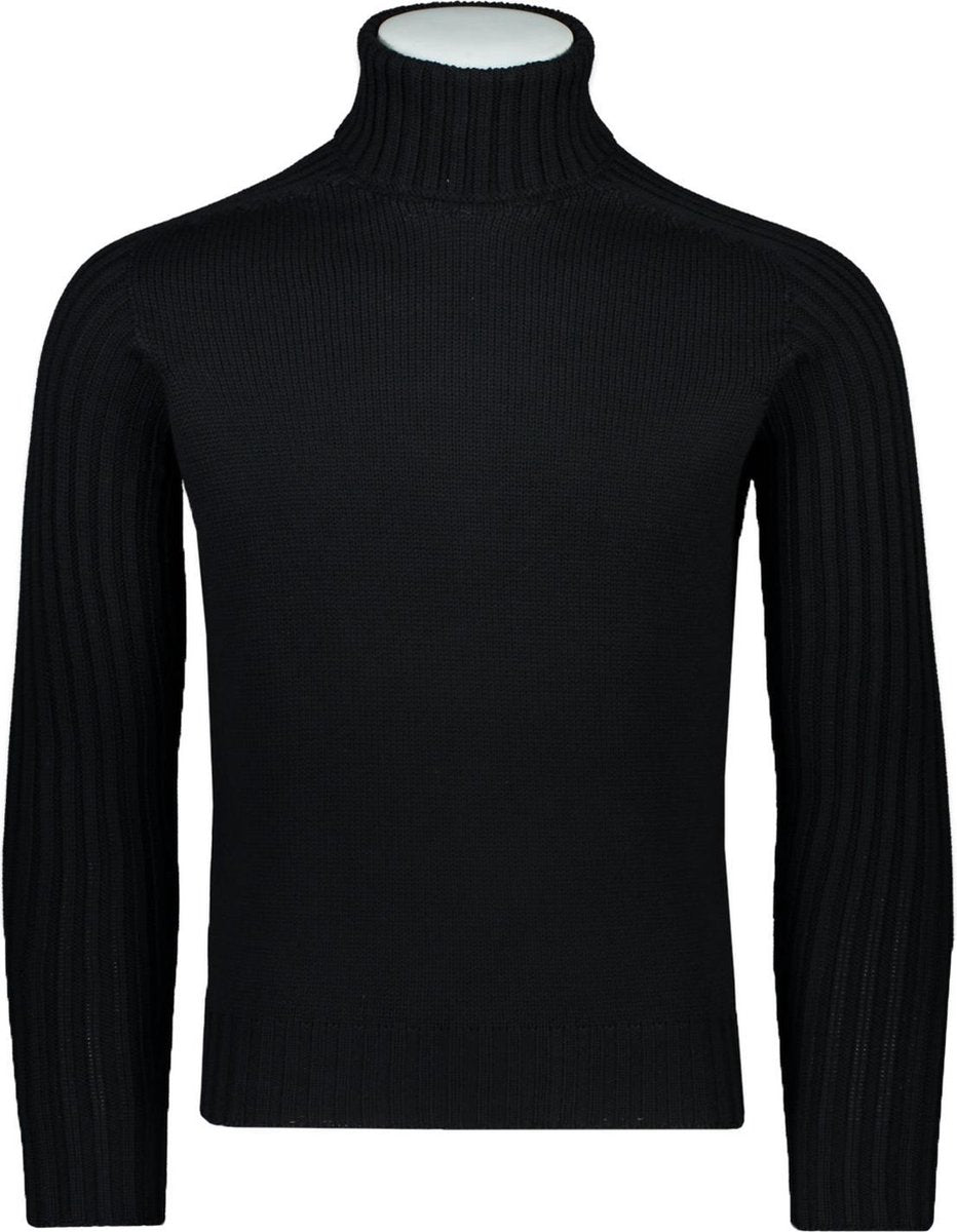 Gran Sasso  Trui Zwart Getailleerd - Maat M  - Heren - Herfst/Winter Collectie - Wol