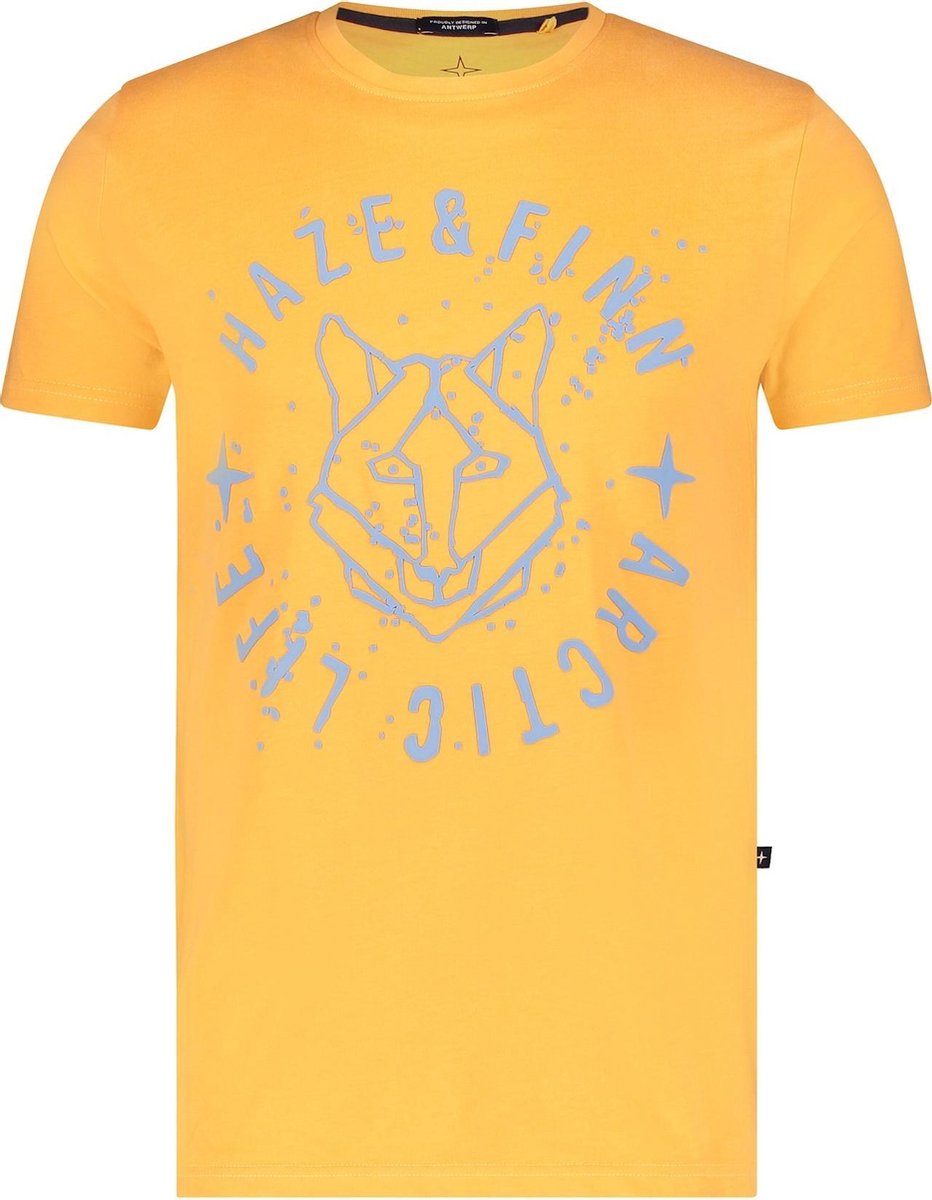 Haze&Finn T-shirt Husky Water Logo Geel (MC15-0005 - MuskMelon)