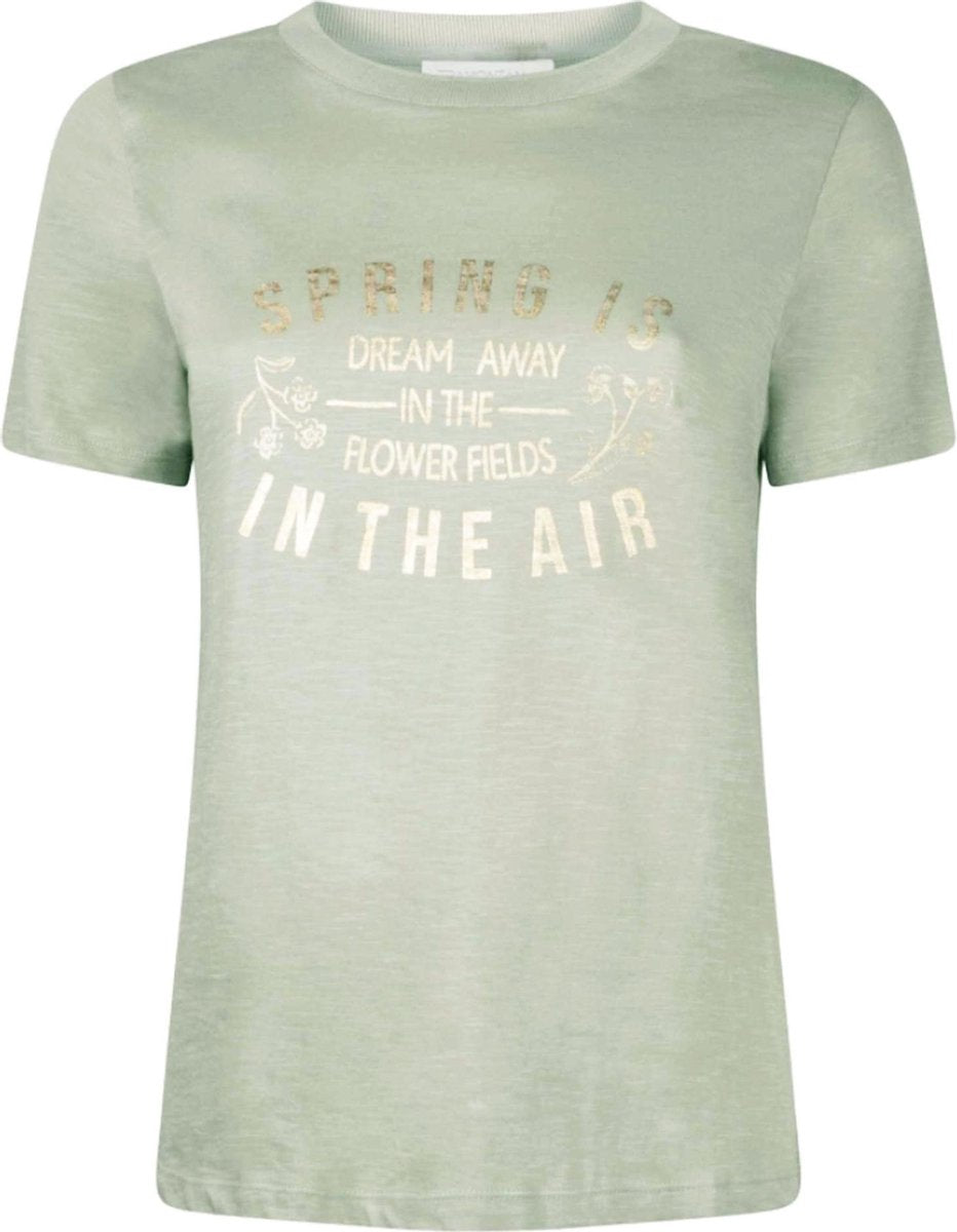 Tramontana | T-Shirt met Tekst Opdruk | Sage | Maat M