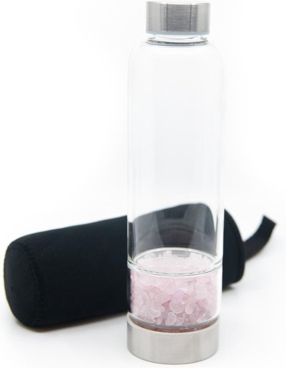 Edelsteen Waterfles Roze Kwarts