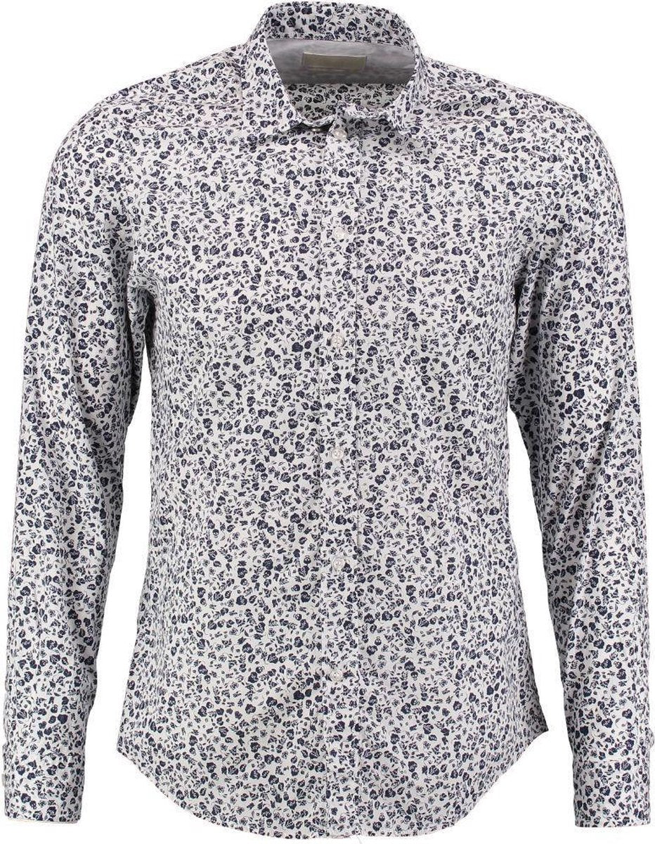 Diesel off white blauw slim fit overhemd - valt 1 maat kleiner - Maat M